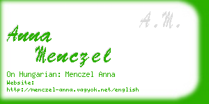 anna menczel business card